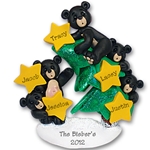 Black Bear Family of 5<br>w/Christmas Tree