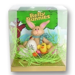 Tan Belly Bunny w/Chick & Egg  Figurine in Cutom Gift Box