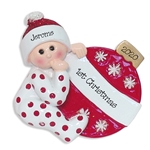 Baby with Ornament Personalized 1st Christmas Ornament - RESIN