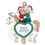 Couple on Carousel Horse Personalized Christmas Ornament - RESIN