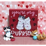 Kitty Cats "You're my Purrson" Plaque Valentine Decor - 3 Piece Set