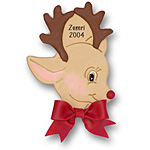 Reindeer Face Personalized Christmas Ornament