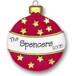 Christmas Ball (Red & White)<br>Personalized Ornament