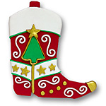 Red Cowboy Boot Personalized Ornament