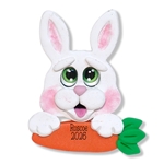 Small Bunny w/Carrot Easter Ornament