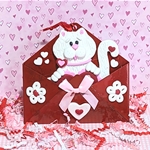 Valentine Kitty Cat Handmade Polymer Clay Ornament in Tin Envelope