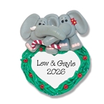 Elephant Couple Personalized Ornament