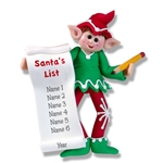 Winston Personalized Elf with List Ornament