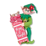 Vinny the Elf Handmade Polymer Ornament