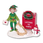 Elliot the Elf with Mailbox and Snowman Figurine  - 2