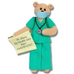 Belly Bear Covid-19  Nurse/EMT Hamdmade Polymer Clay Personalized Ornament - ON SALE!