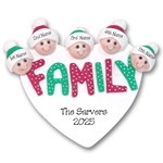 FAMILY - Family of 5 Handmade Ornament  - 2