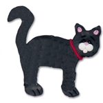 Black & White Flat Cat w/White Muzzle Personalized Cat Ornament - Limited Edition