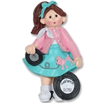 Giggle Gang 50's Girl Personalized Ornament - RESIN