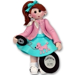 RESIN<br>Giggle Gang 50's Girl<br>Personalized Ornament