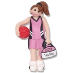 Basketball Player-Female - Brunette Personalized Ornament - Limited Edition