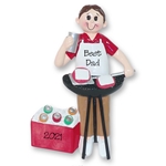 Man Grilling / Barbeque Personalized Christmas Ornament