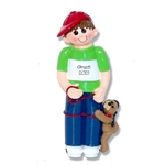 Giggle Gang Boy with Puppy Personalized Christmas  Ornament  - RESIN