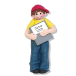 Giggle Gang Boy with Book Handmade Ornament