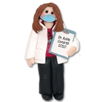 Covid-19 Female Doctor w/ Face Mask Pandemic Corona Virus Personalized Ornament in Custom Box