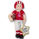 RESIN<br>Red Football Player<br>Personalized Ornament