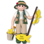 Giggle Gang Fisherman Personalized Ornament in Custom Gift Box