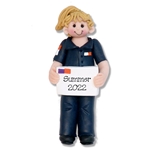 Female FedEx Driver Handmade Polymer Clay Personalized Christmas Ornament