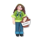 Girl with Handbag, Personalized Christmas Ornament