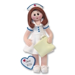 Giggle Gang Nurse Handmade Polymer Clay Personalized Ornament in Custom Gift Box