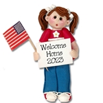 PATRIOTIC, Little Girl Handmade Polymer Clay