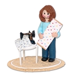 "Sophie's Sewing Room" Handmade Polymer Clay Figurine