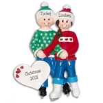 Ice Skating Couple Personalized Christmas Ornament - RESIN