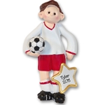 RESIN<br>Soccer Player Boy<br>Personalized Ornament