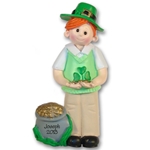 St. Patty's Day Irish Boy Personalized Christmas Ornament - RESIN
