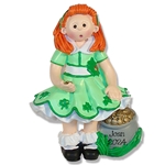 St. Patty's Day Irish Girl Personalized Ornament - RESIN