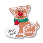 Gingerbread Kitty Cat Personalized Christmas Ornament