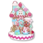 Gingerbread Clay Figure with Pastel Gingerbread House  - 2