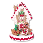 Gingerbread Clay Figure with Candy Cane and House & Reindeer