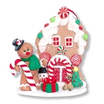 Gingerbread Clay Figure with Candy Cane and House