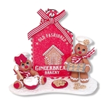 Gingerbread Bakery with 2 Gingies Baking Cookies HANDMADE POLYMER CLAY Figurine - CLONED