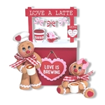 Latte Stand with 2 Gingies Handmade Polymer Clay