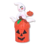 Halloween Ghost on Jack-O-Lantern Jar