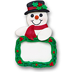 Snowman w/Plaque Personalized Snowman Ornament