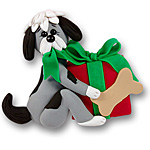 Scruffy w/Christmas<br>Package<br>Personalized Dog Ornament
