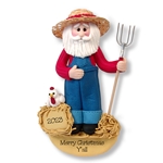 Hillbilly Farmer Santa Personalized Ornament