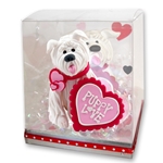 Valentine Puppy Love Handmade Dog Figurine in Gift Box