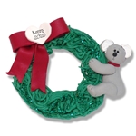 Christmas Koala Bear on Wreath Personalized Christmas Ornament Limited Edition