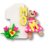 #1 Mom w/Belly Bear Girl<br>Personalized Ornament