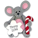 Merry Mouse Baby Handmade Personalized Ornament