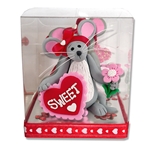 Merry Mouse Sweetheart Girl Valentine Figurine in Gift Box